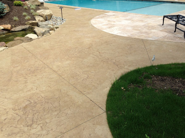 Pool Deck Resurfaced with Stamped Concrete